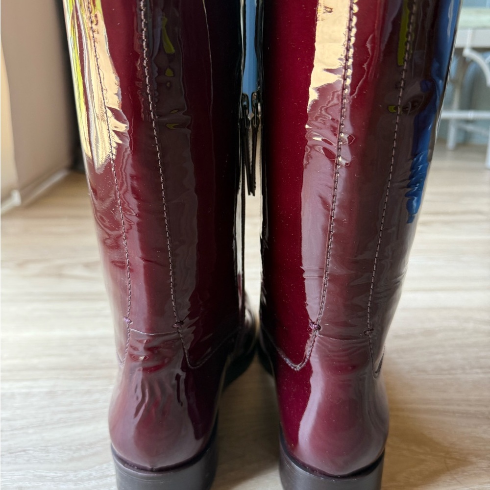 Tory Burch Bordeaux (Red) Riding Boots Patent Leather - Picture 6 of 8